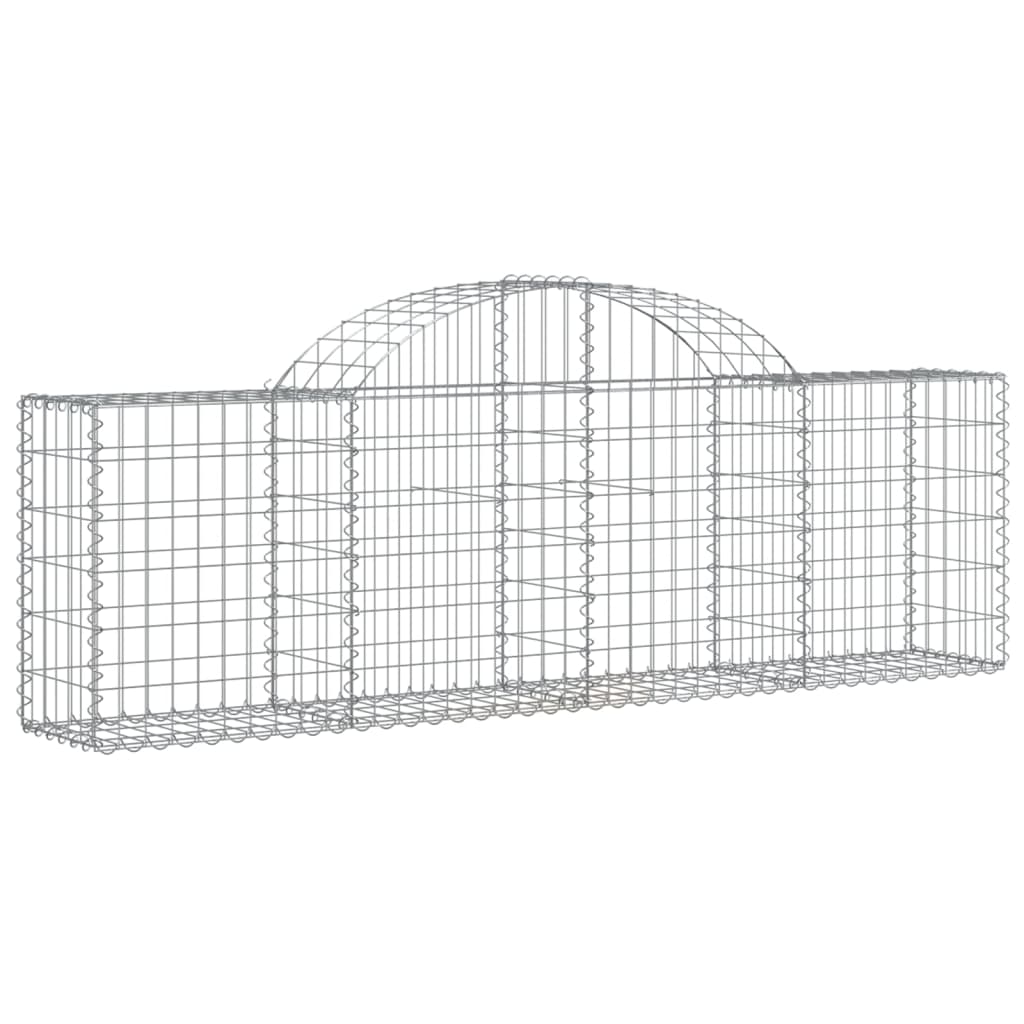 Cesti Gabbioni ad Arco 2 pz 200x30x60/80 cm Ferro Zincato