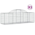 Cesti Gabbioni ad Arco 3 pz 200x50x60/80 cm Ferro Zincato