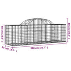 Cesti Gabbioni ad Arco 3 pz 200x50x60/80 cm Ferro Zincato