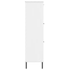 Libreria Gambe Metallo Bianco 90x35x128,5cm Legno Massello OSLO