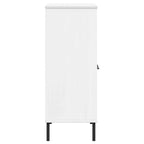 Libreria Gambe Metallo Bianco 90x35x90,5 cm Legno Massello OSLO