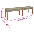 panchina Naturale 160 x 35 x 45 cm Legno di mango massello