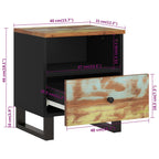 Comodini 2pz in Legno Massello di Recupero e Legno Multistrato