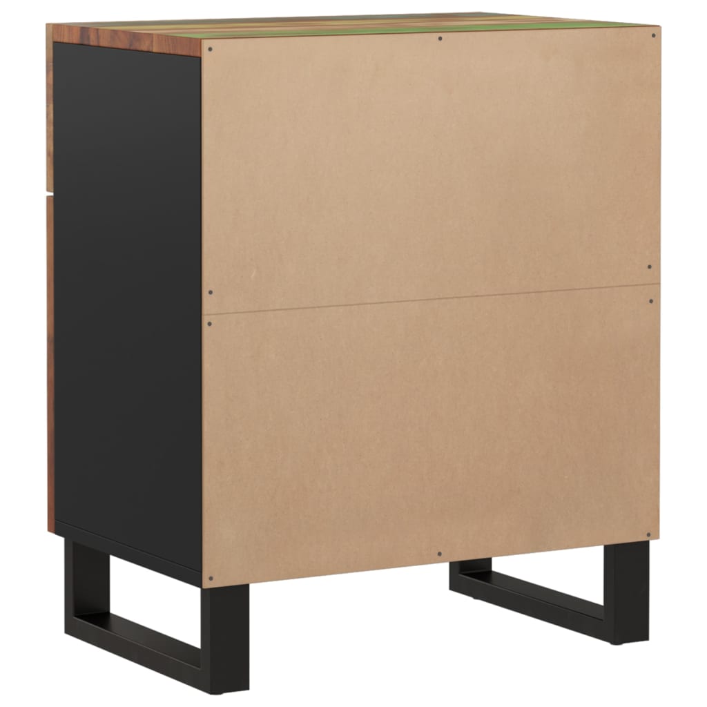 Comodino 50x33x60cm Legno Massello Recupero e Legno Multistrato