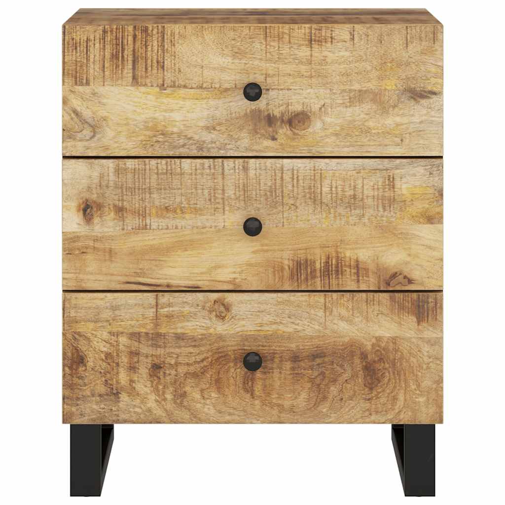 Comodino 50x33x62cm Legno Massello di Mango e Legno Multistrato