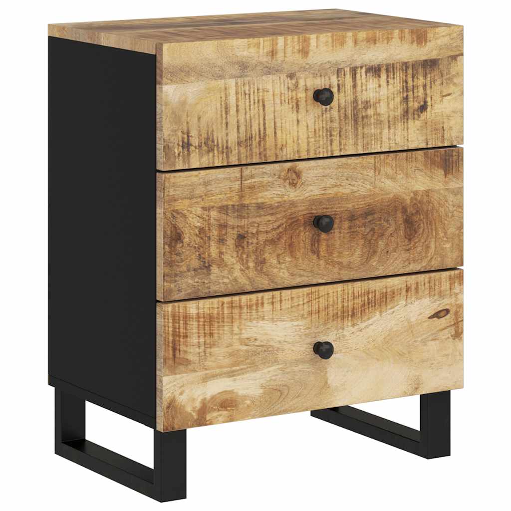 Comodino 50x33x62cm Legno Massello di Mango e Legno Multistrato