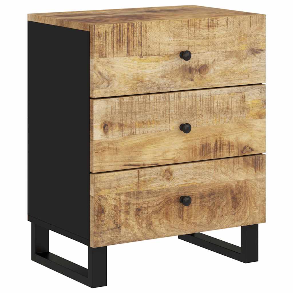 Comodino 50x33x62cm Legno Massello di Mango e Legno Multistrato