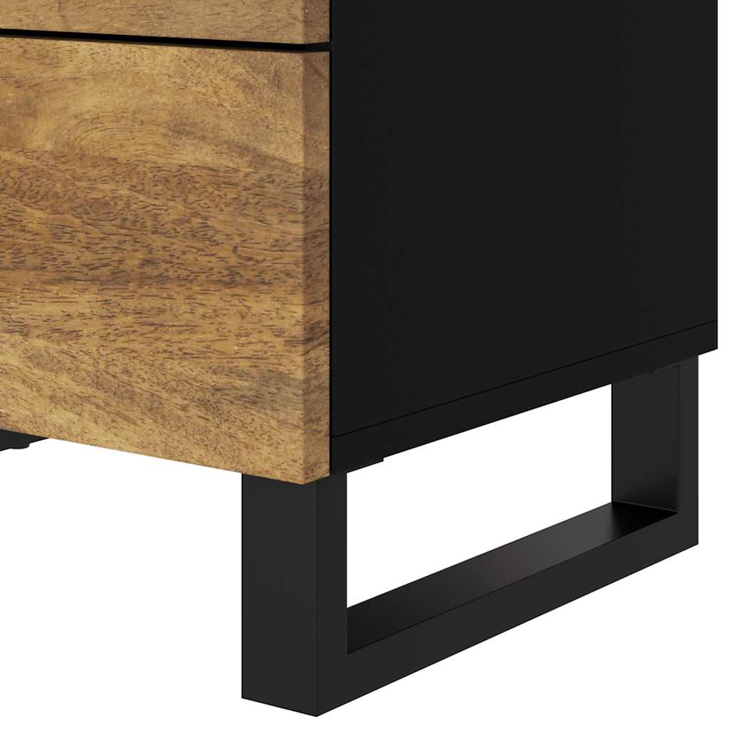 Comodino 50x33x62cm Legno Massello di Mango e Legno Multistrato
