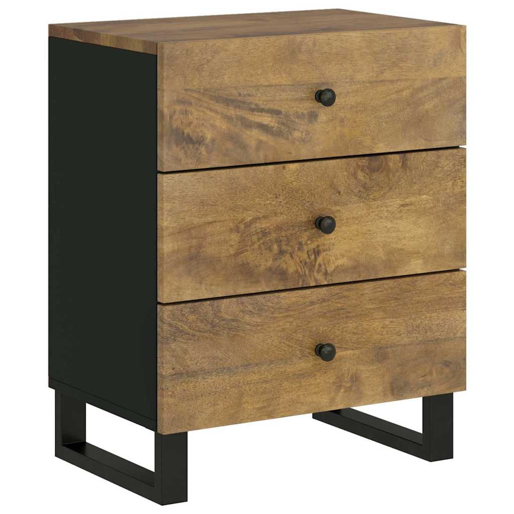 Comodino 50x33x62cm Legno Massello di Mango e Legno Multistrato