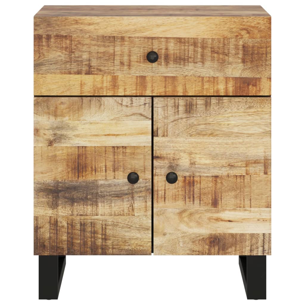 Comodino 50x33x60cm Legno Massello di Mango e Legno Multistrato