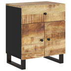 Comodino 50x33x60cm Legno Massello di Mango e Legno Multistrato