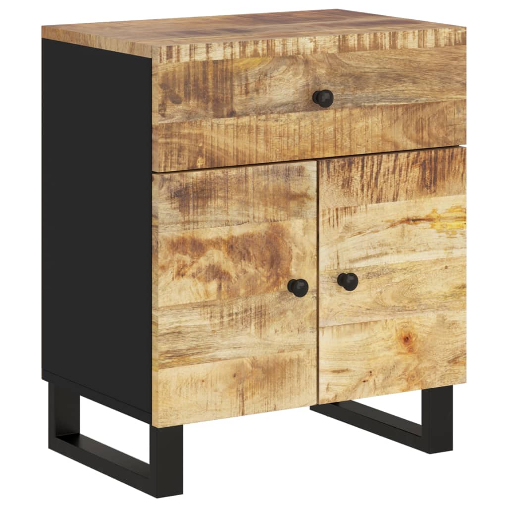 Comodino 50x33x60cm Legno Massello di Mango e Legno Multistrato