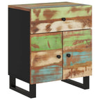 Comodino 50x33x60cm Legno Massello Recupero e Legno Multistrato