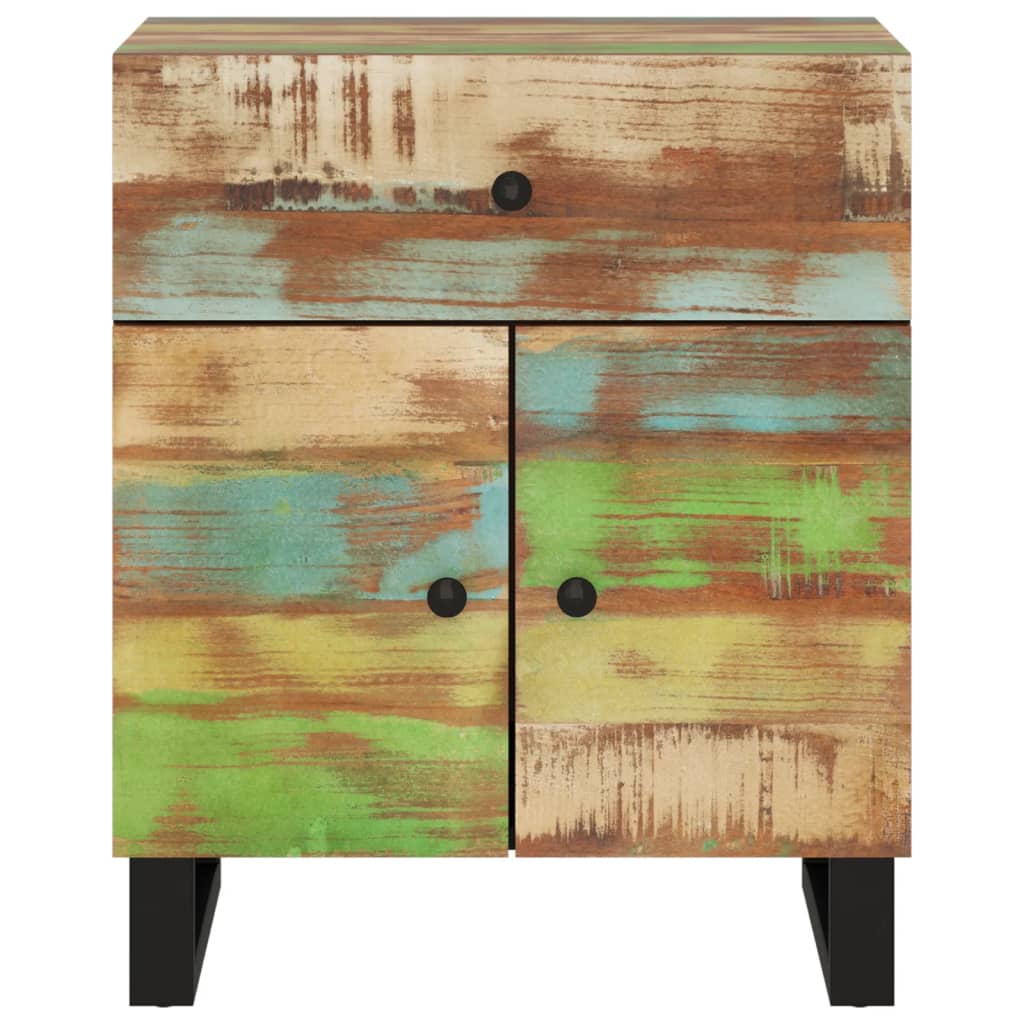 Comodino 50x33x60cm Legno Massello Recupero e Legno Multistrato