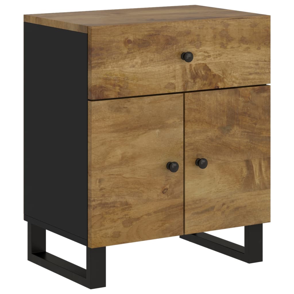 Comodino 50x33x60cm Legno Massello di Mango e Legno Multistrato