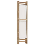 Divisorio Ambienti 3 Pannelli Pieghevole 120 cm Bambù e Tela