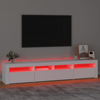 Mobile Porta TV con Luci LED Bianco 210x35x40 cm