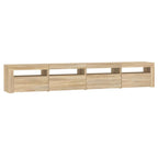 Mobile Porta TV con Luci LED Rovere Sonoma 240x35x40 cm