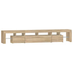 Mobile Porta TV con Luci LED Rovere Sonoma 230x36,5x40 cm