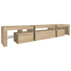 Mobile Porta TV con Luci LED Rovere Sonoma 215x36,5x40 cm
