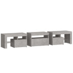 Mobile Porta TV con Luci LED Grigio Cemento 200x36,5x40 cm