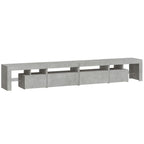 Mobile Porta TV con Luci LED Grigio Cemento 260x36,5x40 cm
