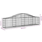 Cesto Gabbione ad Arco 200x30x40/60 cm Ferro Zincato