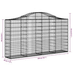 Cesto Gabbione ad Arco 200x30x100/120 cm Ferro Zincato