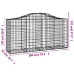 Cesto Gabbione ad Arco 200x50x100/120 cm Ferro Zincato