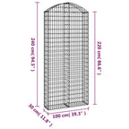 Cesto Gabbione ad Arco 100x30x220/240 cm Ferro Zincato
