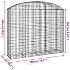 Cesto Gabbione ad Arco 200x50x160/180 cm Ferro Zincato