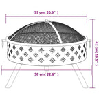 Braciere con Attizzatoio 58 cm XXL in Acciaio