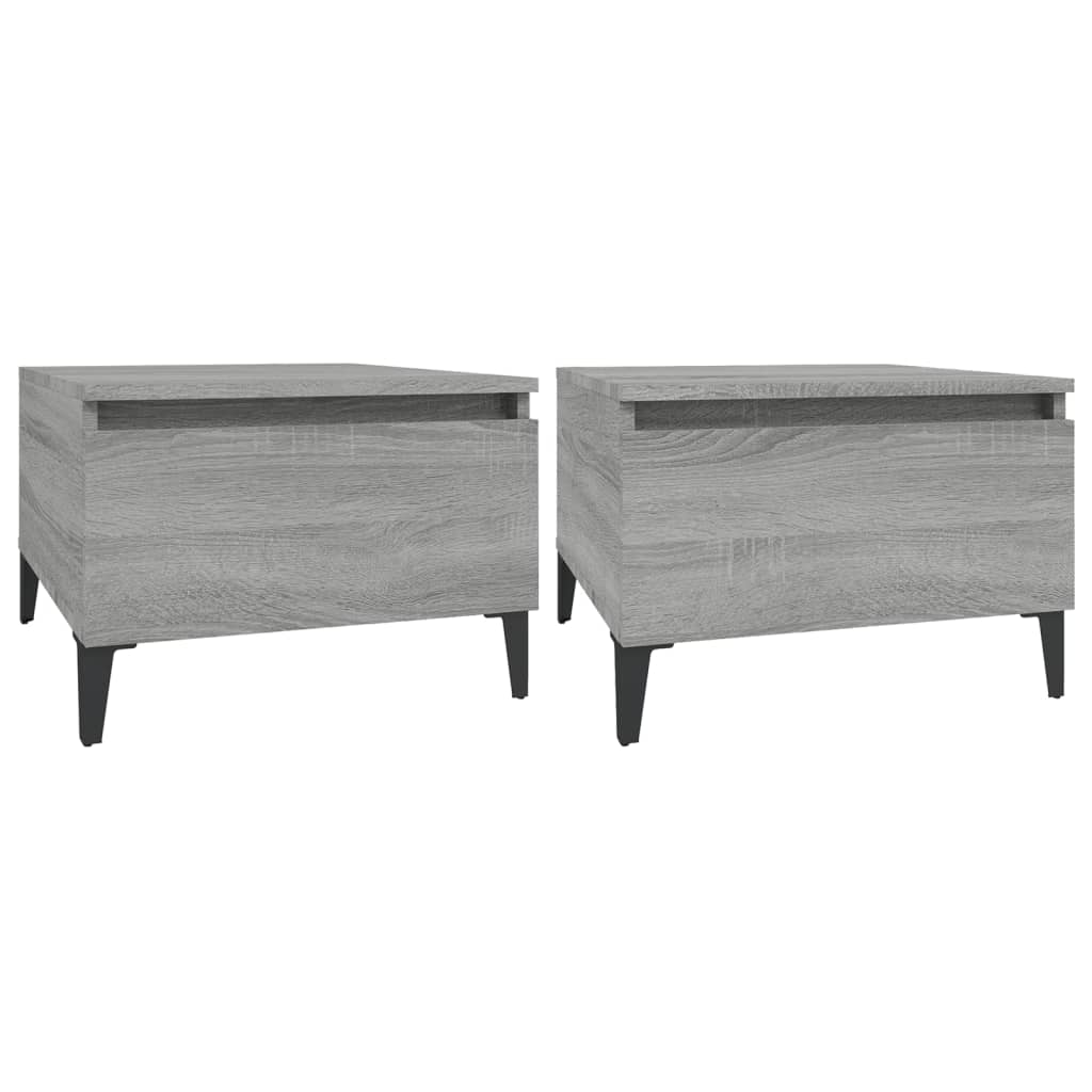 Tavolini 2pz Grigio Sonoma 50x46x35 cm in Legno Multistrato