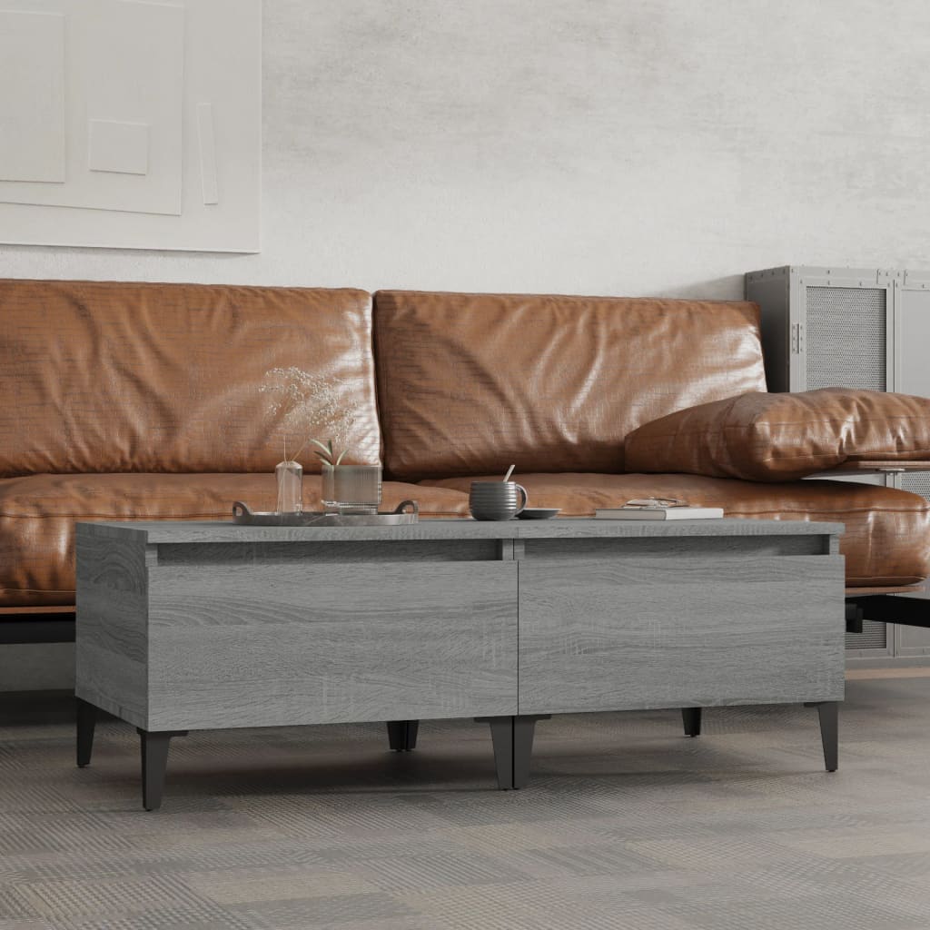 Tavolini 2pz Grigio Sonoma 50x46x35 cm in Legno Multistrato