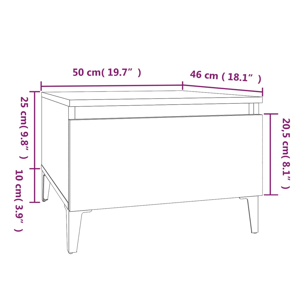 Tavolino da Salotto Rovere Marrone 50x46x35cm Legno Multistrato