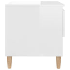Comodino Bianco Lucido 50x46x50 cm in Legno Multistrato