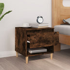 Comodino Rovere Fumo 50x46x50 cm in Legno Multistrato