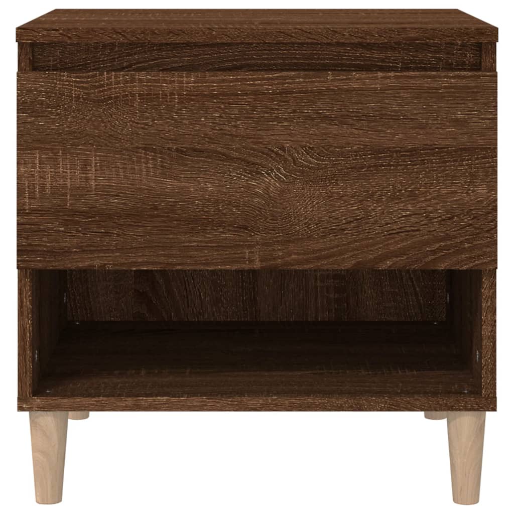 Comodini 2 pz Rovere Marrone 50x46x50 cm in Legno Multistrato