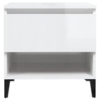 Tavolini 2pz Bianco Lucido 50x46x50 cm in Legno Multistrato