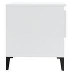 Tavolini 2pz Bianco Lucido 50x46x50 cm in Legno Multistrato