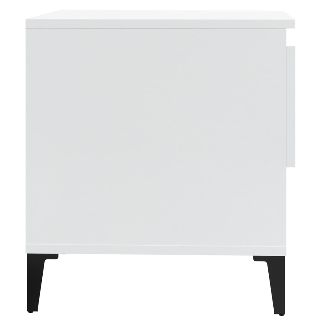 Tavolini 2pz Bianco Lucido 50x46x50 cm in Legno Multistrato