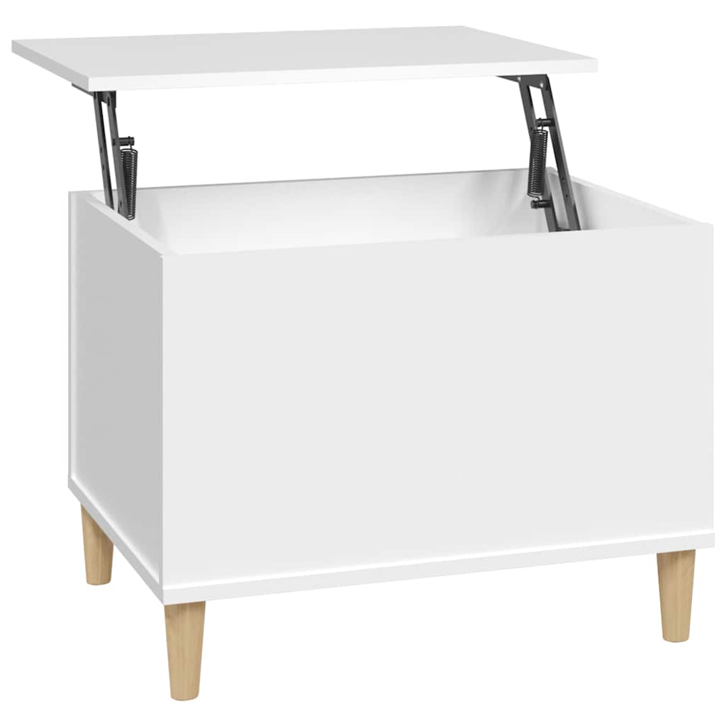 Tavolino da Salotto Bianco 60x44,5x45 cm in Legno Multistrato