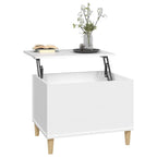 Tavolino da Salotto Bianco 60x44,5x45 cm in Legno Multistrato