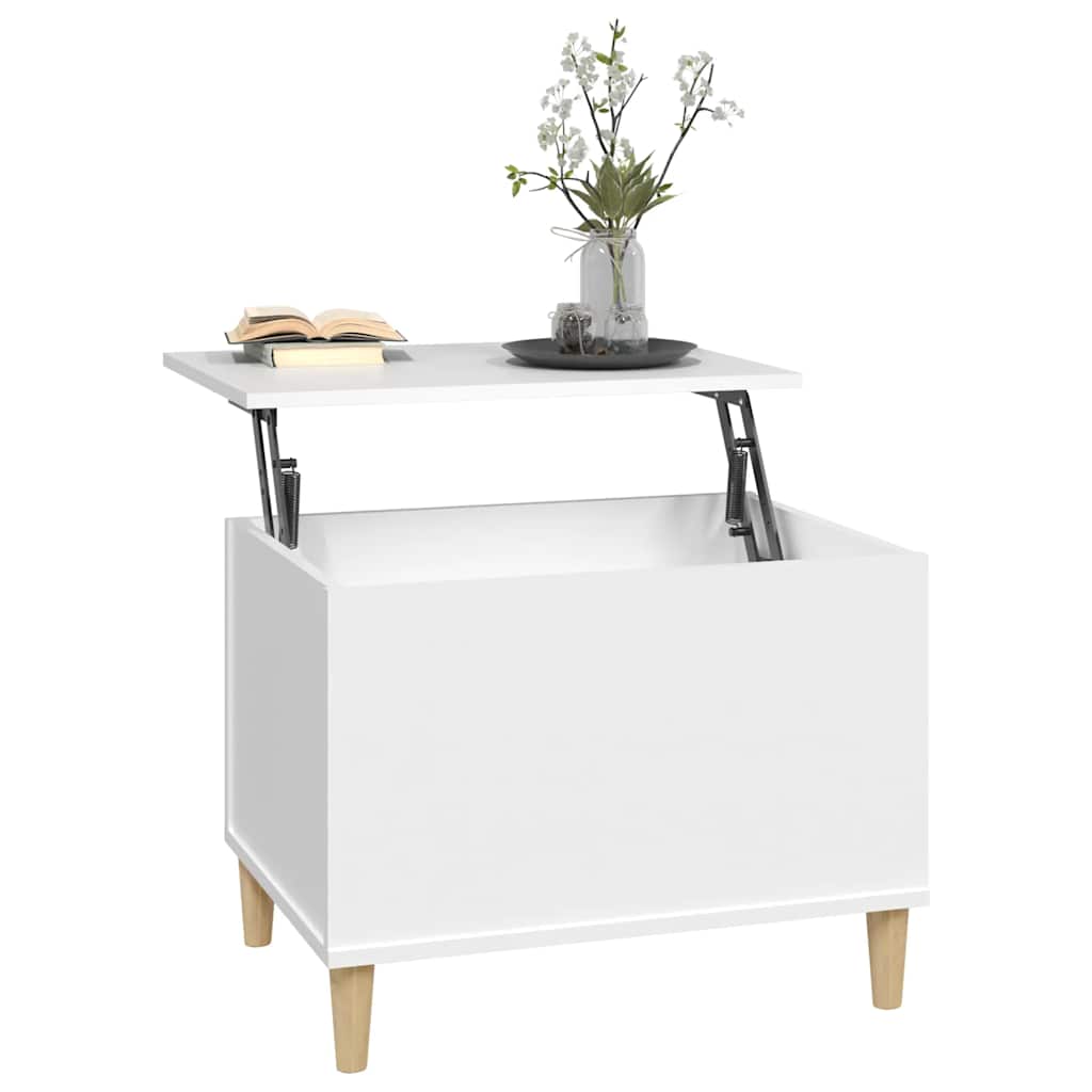 Tavolino da Salotto Bianco 60x44,5x45 cm in Legno Multistrato