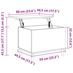 Tavolino Salotto Rovere Sonoma 60x44,5x45 cm Legno Multistrato