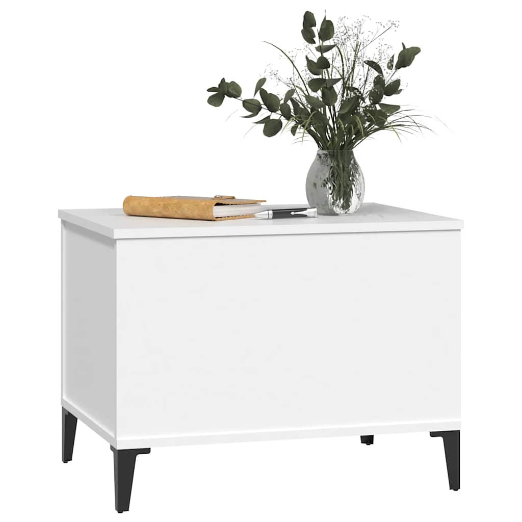 Tavolino da Salotto Bianco 60x44,5x45 cm in Legno Multistrato