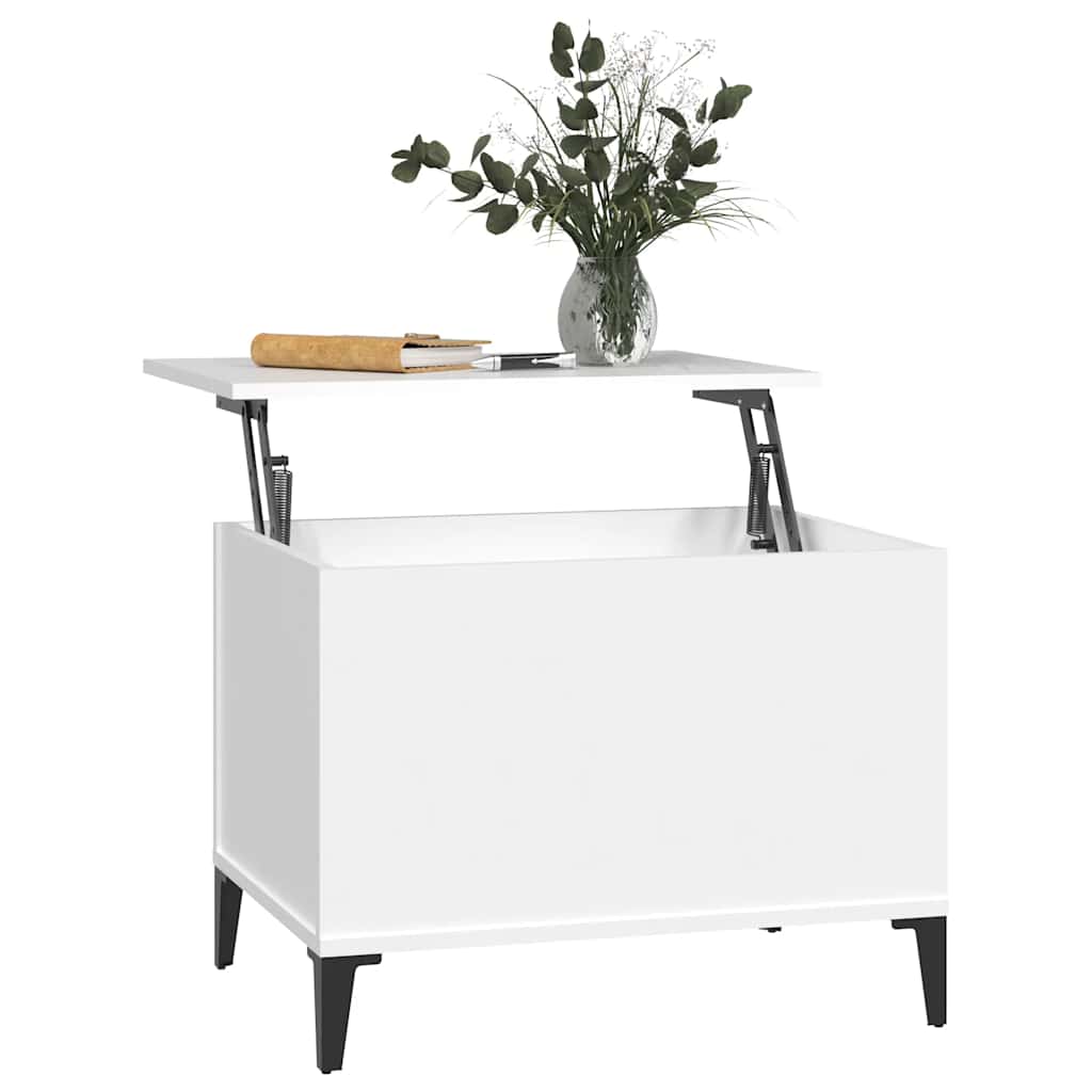 Tavolino da Salotto Bianco 60x44,5x45 cm in Legno Multistrato