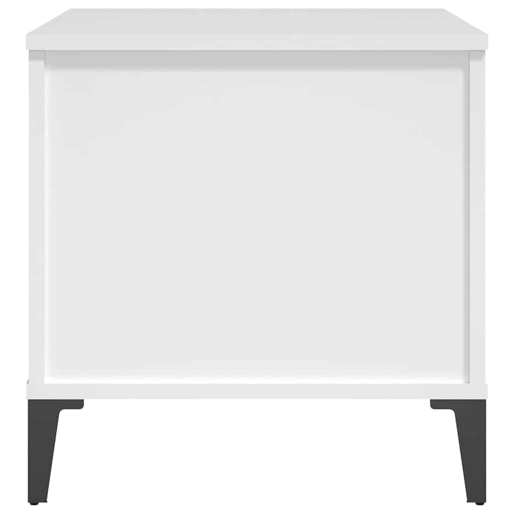 Tavolino da Salotto Bianco 60x44,5x45 cm in Legno Multistrato