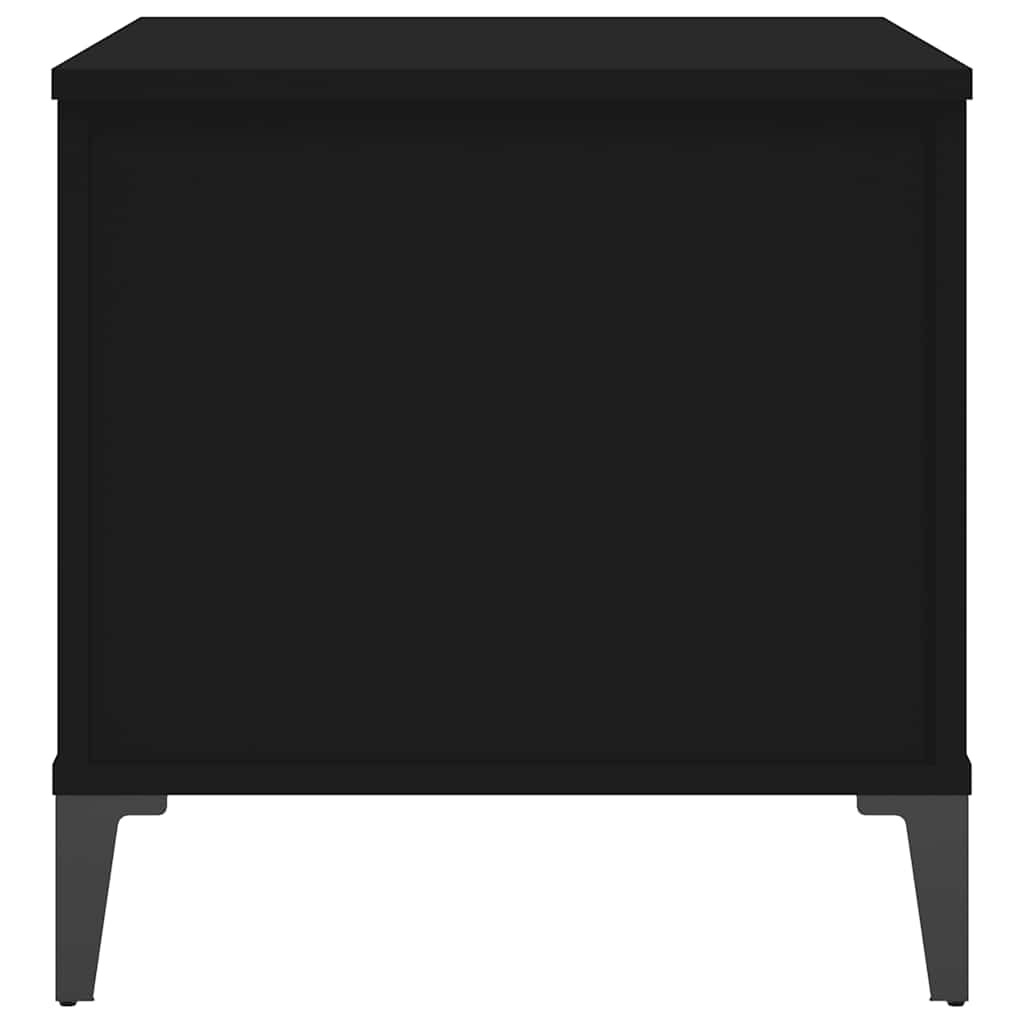 Tavolino da Salotto Nero 60x44,5x45 cm in Legno Multistrato