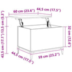 Tavolino Salotto Rovere Sonoma 60x44,5x45 cm Legno Multistrato